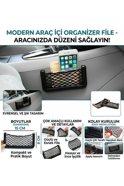Generic Brand Auto Mobile Phone And Material Net In-Car Mesh Pocket Material Net