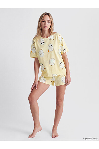 LC Waikiki Keseli Chick Printed Women's Shorts Pajama Set