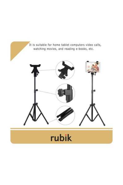 RUBIK Foldable Tripod Stand For Tablet Black