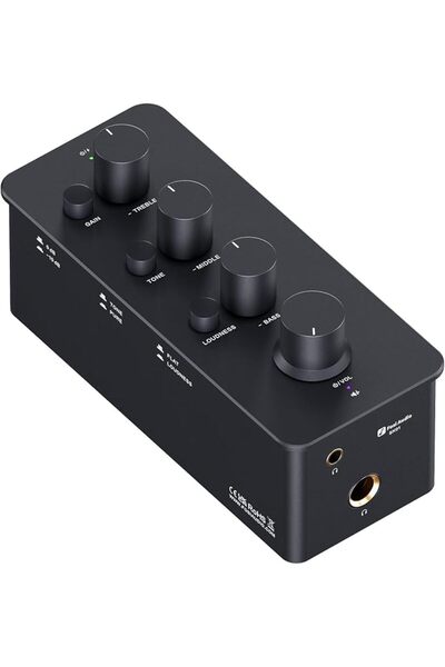 Fosi Audio مضخم صوت للسماعات SK01 مع مُعادل صوتي وتحكم في النغمات المنخفضة وا...