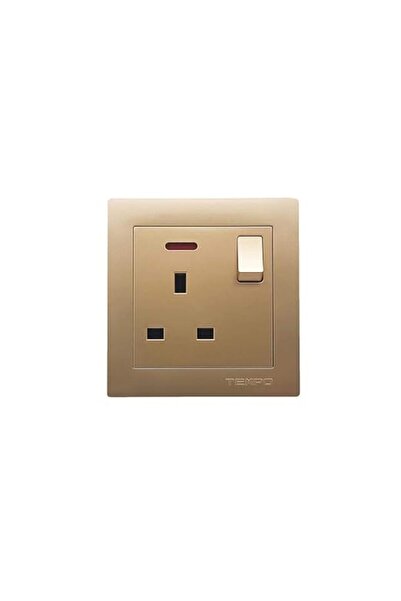 Tempo 1GANG SWITCH SOCKET W/NEON GOLD