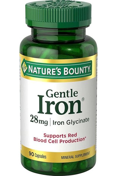 Nature's Bounty جينتل آيرون، 28 ملغ، 90 كبسولة