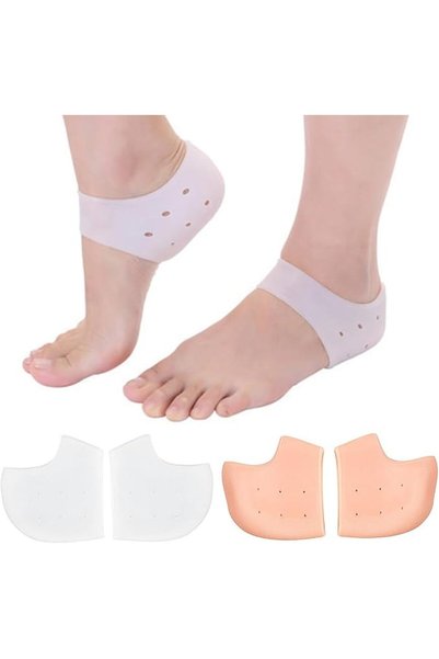 ECVV وسادات جل للكعب 4 أزواج، وسادات حماية للكعب لتخفيف آلام الكعب، وسادات جل