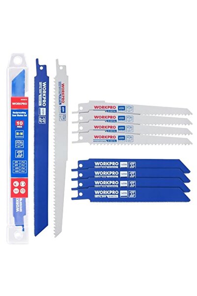Workpro 50 mm/230 mm Reciprocating Saw Blade Set, 10-Piece