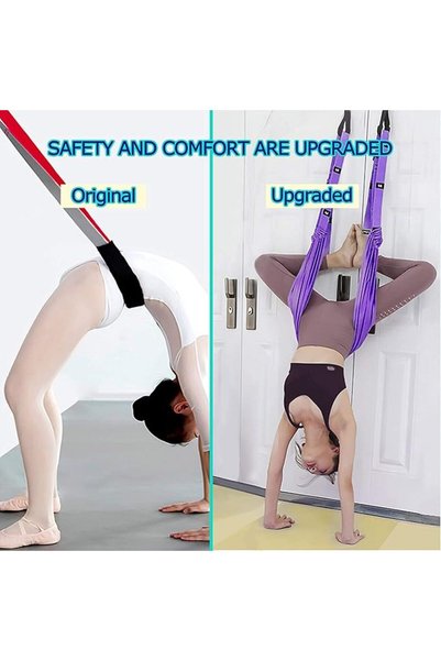 Xemz Yoga Fitness Stretching Strap, Adjustable Leg Stretcher Back Bend Assist Trainer, Improve Leg Waist