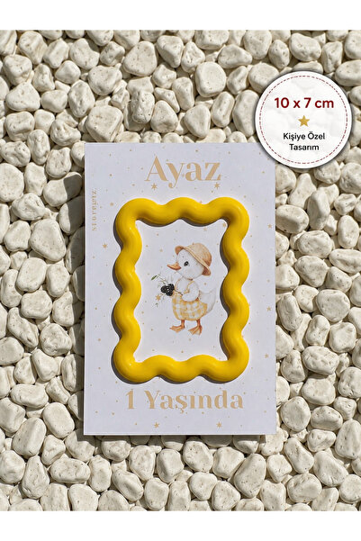 StoreGiz (20 Adet) Kişiye Özel Doğum Günü Hatırası Sarı Çerçeve Magnet 10cmx7...