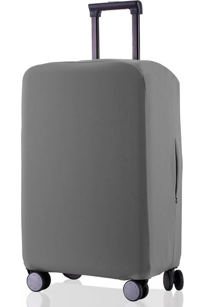 ALMEKAQUZ Grey Travel Luggage Cover,Washable Elastic Suitcase Protector