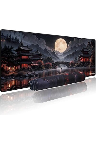 excovip Japanese Mouse Mat Riverside Full Moon Mouse Pad Large Gaming Mousepa...