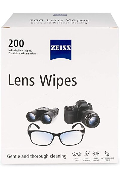 ZEISS Pre-Moistened Lens Cleaning Wipes, 200 Count