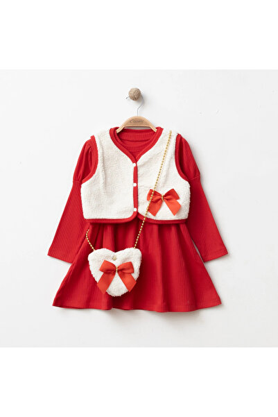 DIDuStore COŞAY BEBE KIZ 2-3-4-5 YAŞ PELUŞ ELBİSE