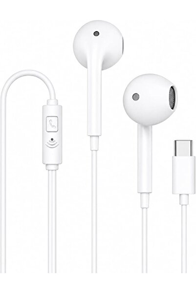 AL0 سماعات أذن سلكية USB C مع ميكروفون، سماعات ستيريو داخل الأذن مع تحكم في م...