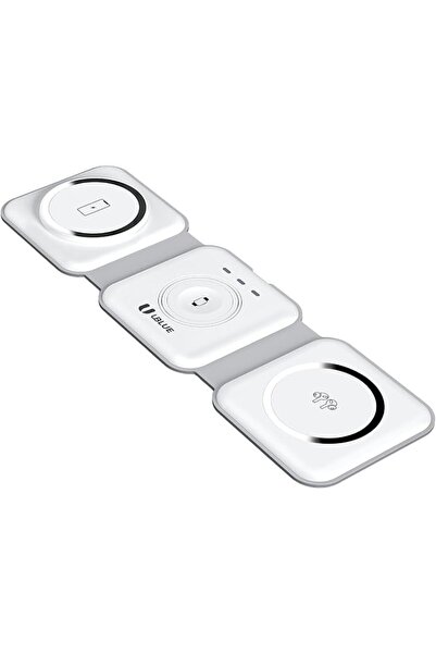 UBLUE شاحن لاسلكي مغناطيسي، شاحن لاسلكي 3 في 1، للهواتف حتى 15 واط، مدخل USB-...