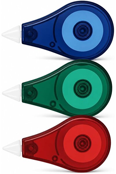 fitto Correction Tape 3 Pieces Set - 5m White Tape, 6cm Assorted Colors