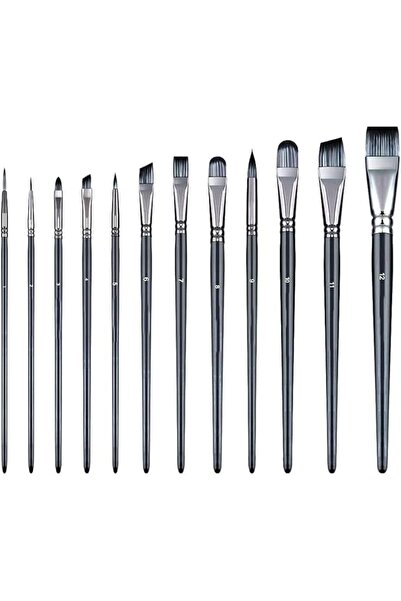 AZONEE Artist Paint Brush Set of 12 for Watercolor Acrylic Gouache Oil And Te...