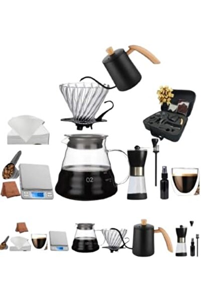 Doppio Fika Point Premium Pour Over Coffee Maker Set, 12-Piece V60 Manual Bre...