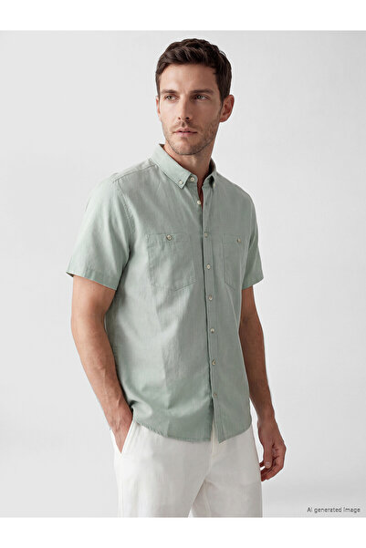 LC Waikiki Trendlucky Regular Fit Poplin Men's Shirt with Difference