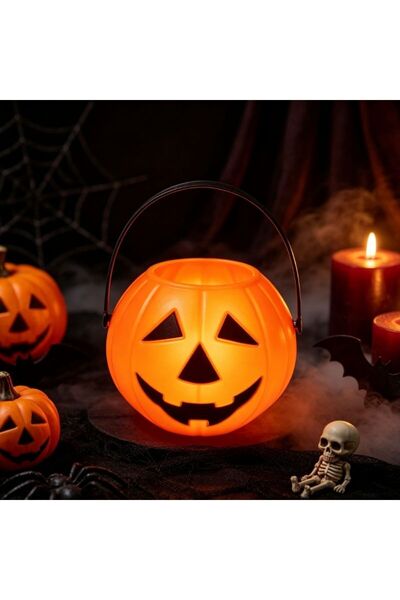 PARTY GO Portable Halloween pumpkin bucket size 10.8cm height 8.5cm diameter,...
