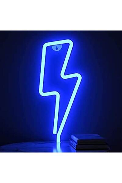 SCIENISH LED Lightning Bolt Neon Sign Decor Light, Blue