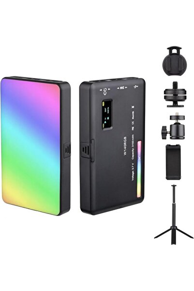 Yighlima طقم إضاءة فيديو LED RGB طراز W140، إضاءة مؤتمرات فيديو محمولة، مؤشر ...