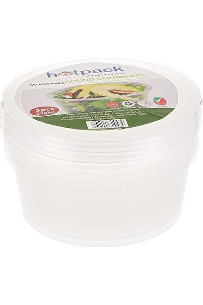 Hotpack حاويات بلاستيكية للاستخدام مرة واحدة مع أغطية للميكروويف، سعة 250 سم ...