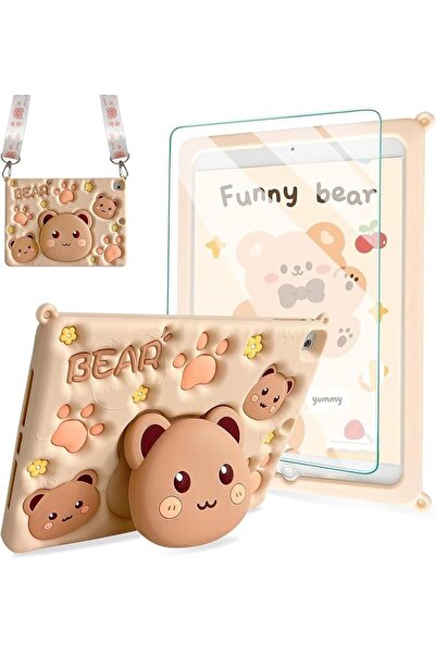 AZONEE Kids Case for iPad 10.2 inch with Screen Protector & 3D Cartoon Kickst...