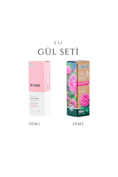 La Rozz Isparta Saf Gül Suyu 30ml ve Gül Yağı 20ml Cilt Bakım Seti