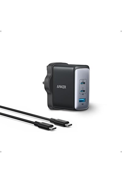 Anker Stuy شاحن أنكر نانو II بقوة 100 واط USB-C، شاحن حائط سريع مدمج بثلاثة م...