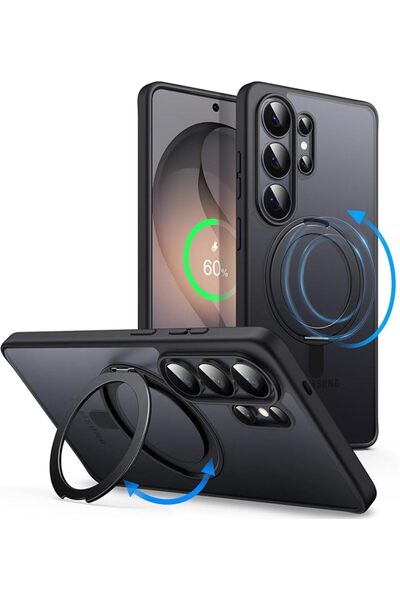 JETech 360° Rotatable Ring Stand Case for Samsung Galaxy S26 Ultra, Black