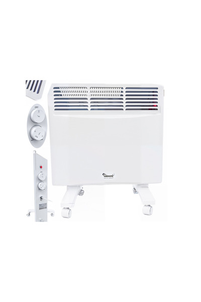 Ondragon Convector electric din aluminiu cu roți, 3 trepte de reglare a căldu...