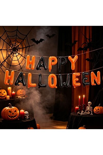 PARTY GO Set baloane folie litere Happy Halloween 40 cm, 14 bucăți, decor ban...