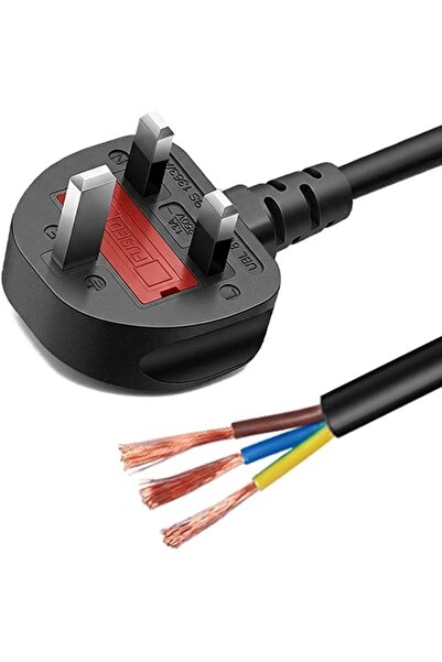 TERRIFI كابل طاقة بطول 1.5 متر، سلك كهربائي بقابس بريطاني 13 أمبير، كابل كهرب...