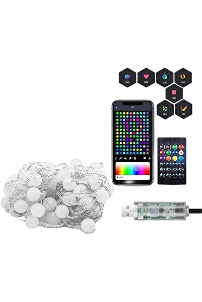 KASTWAVE Smart Color Changing Fairy Globe String Lights, 16.4ft Multi-Color L...