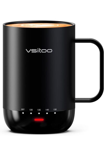 GENERAL كوب قهوة ذكي ذاتي التسخين VSITOO S3 Pro سعة 16 أونصة مع التحكم في درج...