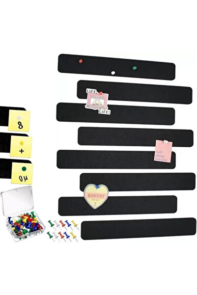 NOVOLAN Felt Pin Board Bar Strips Bulletin Board, 8-Piece Set Self-Adhesive M...