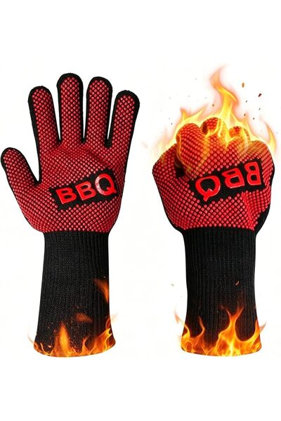 VAODO BBQ Grill Oven Gloves, Heat Resistant Cut-Resistant, 932 Degree F Non-S...