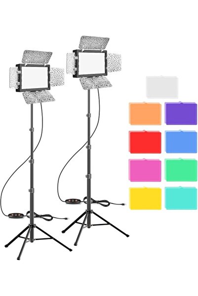 Emart إضاءة فيديو LED (عبوة من قطعتين)، إضاءة تصوير EMART، أضواء استوديو 5500...