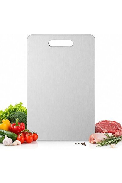 ALIFAFA Stainless Steel Kitchen Cutting Board with Handle, Double-Sided Food ...