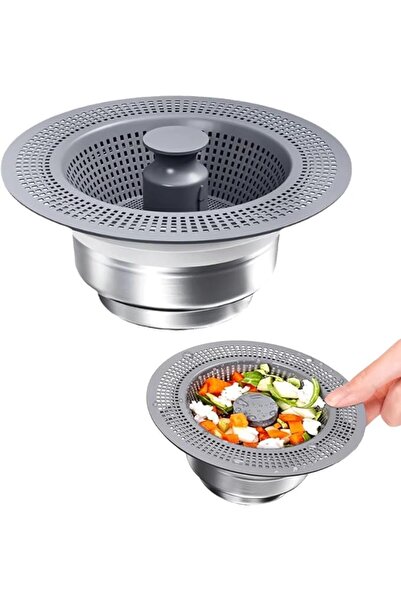 Yelajoy 3 in 1 Kitchen Sink Drain Strainer, 304 Stainless Steel Pop Up Plug, ...