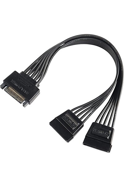 KASTWAVE SATA Power Y Splitter Cable Adapter 15 Pin Male to Dual Female Exten...
