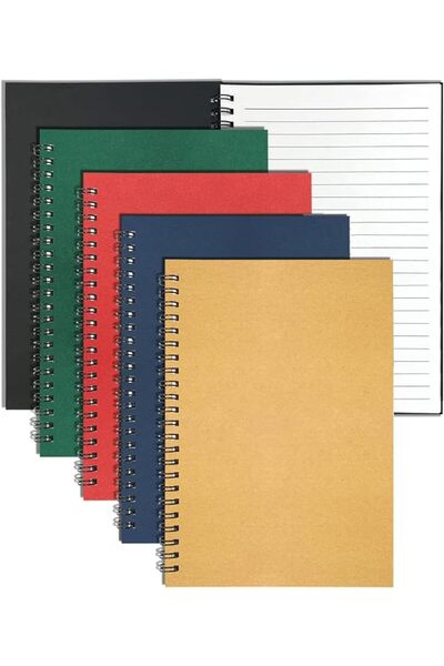 Generic مجموعة من 5 دفاتر ملاحظات حلزونية مقاس A5، دفاتر للكتابة أثناء السفر،...