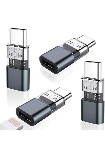 AZONEE مجموعة من 4 محولات شحن من لايتنينج إلى USB-C لأجهزة آيفون 16/16 برو/15...