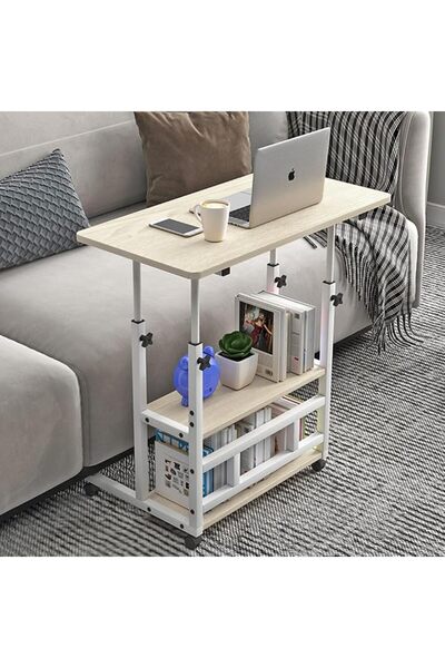 GENERAL Home Office Desk, Height Adjustable Laptop Table with Shelf, Portable...