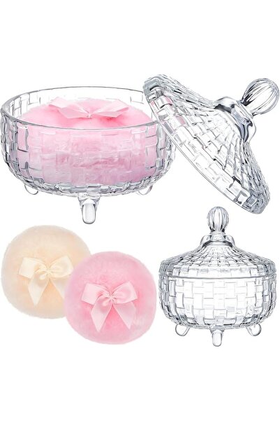 KASTWAVE Body Powder Puff and Container Valentine's Day Gift with Crystal Cas...