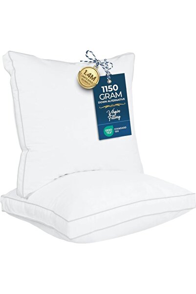 Utopia Bedding وسائد سرير للنوم، مقاس أوروبي، مجموعة من قطعتين، جودة فندقية م...