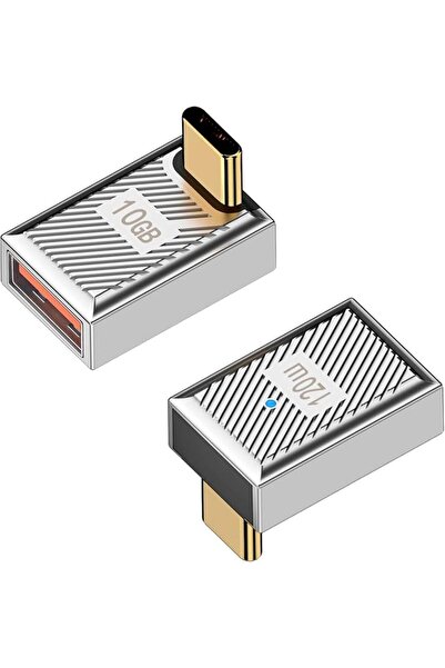 Duttek محول USB نوع C ذكر إلى USB أنثى بزاوية 90 درجة، محول OTG للشحن السريع ...