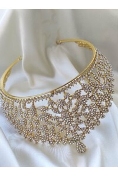 Stoneage Wedding Engagement Chinese Bridal Crown - White -