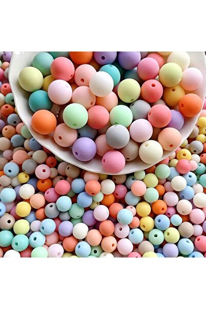 Generic 100 قطعة من الخرز الأكريليك المطفي 16 مم، خرز بألوان الحلوى، خرز دائر...