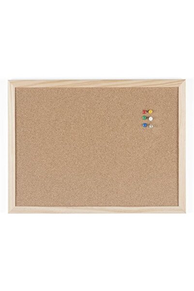 BI-OFFICE لوحة إعلانات من الفلين بإطار خشبي مقاس 400 × 300 مم MC010012010