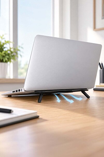 omilife 2 Kademeli Katlanabilir Yapışkanlı Laptop Standı Taşınabilir Notebook Yükseltici Tutucu