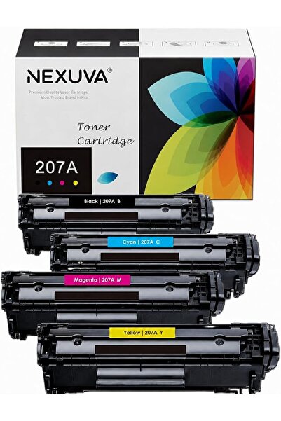 Nexuva خرطوشة حبر 207A متوافقة مع HP، عبوة من 4 قطع CMYK